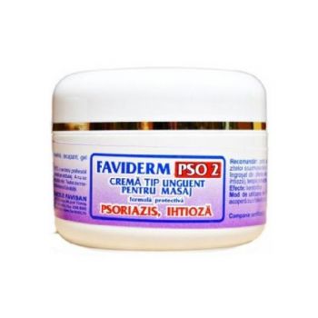 Crema tip Unguent pentru Masaj Faviderm PSO 2 Psoriazis, Ihtioza Favisan, 50ml