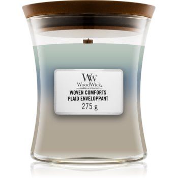 Woodwick Trilogy Woven Comforts lumânare parfumată cu fitil din lemn