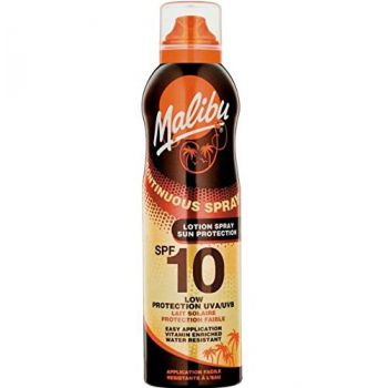 Lotiune Spray MALIBU Continuous Spray, Rezistenta la apa, UVA UVB, SPF10, 175 ml Lotiune Spray MALIBU Continuous Spray, Rezistenta la apa, UVA UVB, SPF10, 175 ml