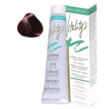 Crema Coloranta Permanenta - Vitality's Linea Capillare Dye Cream, nuanta 5/45 Deep Red Chestnut, 100ml