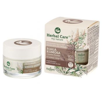 Masca Regeneranta Nutritiva cu Quinoa Alba si Acid Fitic - Farmona Herbal Care White Quinoa Soothing Mask Cream for Night, 50ml