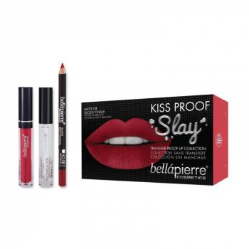 Set Rezistent la Transfer pentru Buze, Bellapierre Kiss Proof Slay, Transfer Lip Collection, Hothead