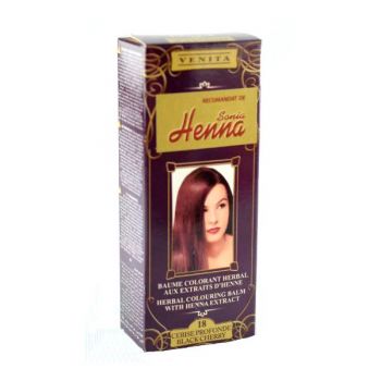 Balsam Colorant cu Extract de Henna Henna Sonia, Nr.18 Cireasa Neagra, 75 ml