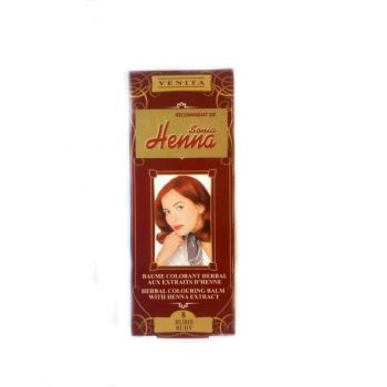 Balsam Colorant cu Extract de Henna Henna Sonia, Nr.8 Rosu Rubiniu, 75 ml