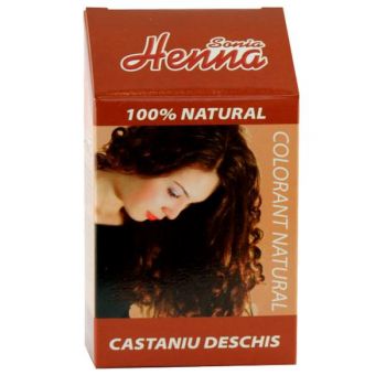 Colorant Natural Henna Sonia, Castaniu Deschis, 100 g ieftina