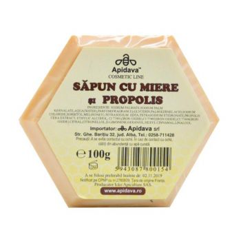 Sapun cu Miere si Propolis Apidava, 100g de firma original