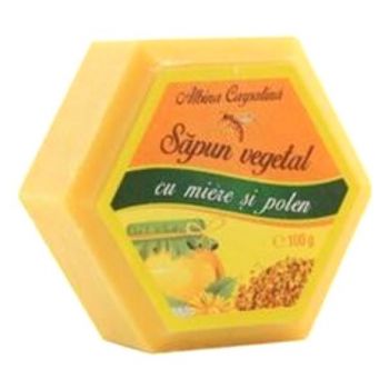 Sapun Hexagonal Vegetal cu Miere si Polen Albina Carpatina, Apicola Pastoral Georgescu, 100g de firma original