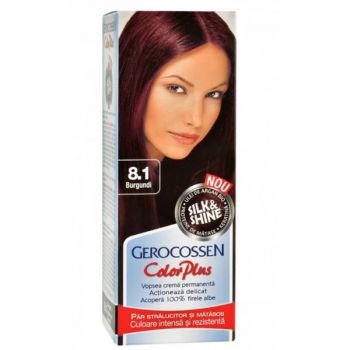 Vopsea de Par Silk&Shine Gerocossen Color Plus, nuanta 8.1 Burgundi, 50 g