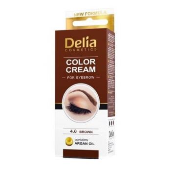 Vopsea pentru Sprancene cu Ulei de Argan Delia Cosmetics, nuanta 4.0 Maro, 15ml de firma originala