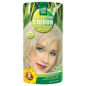 Vopsea par, Long Lasting Colour, 10.01 High Light Silver Blond, Hennaplus