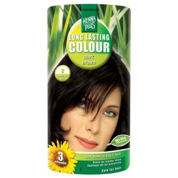 Vopsea par, Long Lasting Colour, 3 Dark Brown, Hennaplus de firma originala