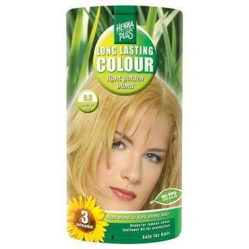 Vopsea par, Long Lasting Colour, 8.3 Light Golden Blond, Hennaplus de firma originala