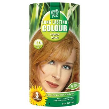 Vopsea par, Long Lasting Colour, 8.4 Copper Blond, Hennaplus de firma originala