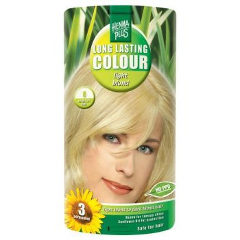 Vopsea par, Long Lasting Colour, 8 Light Blond, Hennaplus ieftina