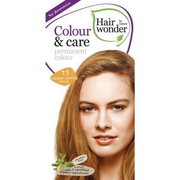 Vopsea par naturala, Colour & Care, 7.3 Medium Golden Blond, Hairwonder de firma originala