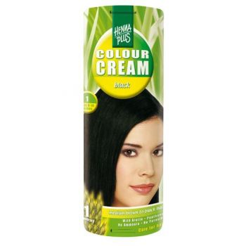 Crema nuantatoare, 1, Colour Cream Black, Hennaplus, 60 ml de firma originala