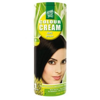 Crema nuantatoare, 3, Colour Cream Dark Brown, Hennaplus, 60 ml ieftina