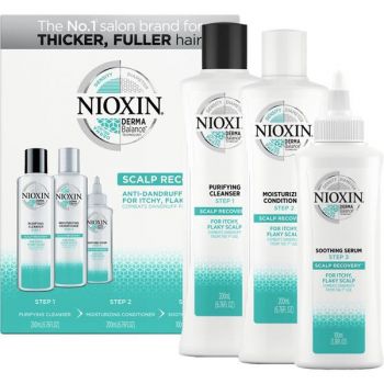 Kit Tratament impotriva Matretii si a Mancarimilor Scalpului Nioxin Scalp Recovery - Sampon 200 ml, Balsam 200 ml, Ser 100 ml