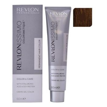 Vopsea Permanenta - Revlon Professional Revlonissimo Colorsmetique Permanent Hair Color, nuanta 4.3 Medium Golden Brown, 60ml la reducere