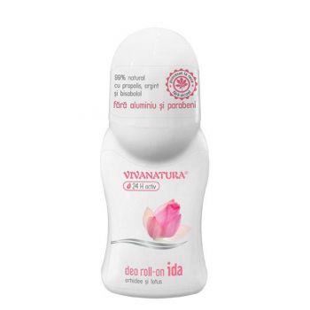 Deodorant Roll-On Ida Orhidee si Lotus Vivanatura, 50 ml