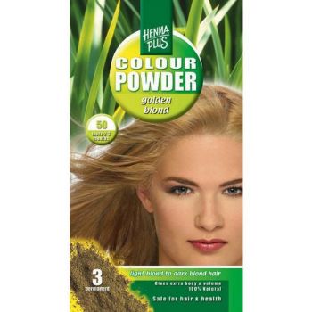 Pudra de hena, Colour Powder Golden blond 50, Hennaplus, 100 gr ieftin