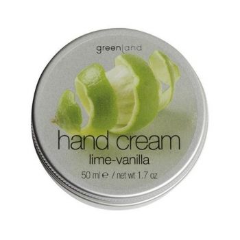 Crema maini, cu lamaie verde si vanilie, Greenland, cutie, 50 ml de firma originala