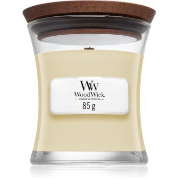 Woodwick White Teak lumânare parfumată cu fitil din lemn de firma original
