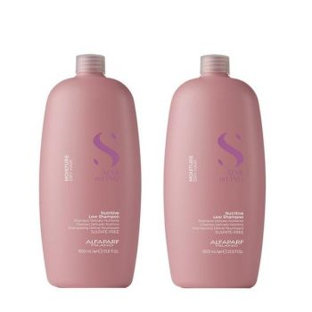 Pachet 2 x Sampon Hidratant pentru Par Uscat - Alfaparf Milano Semi Di Lino Moisture Nutritive Low Shampoo, 1000ml