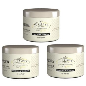 Pachet 3 x Masca Par Foarte Degradat si Uscat - Alfaparf Milano Il Salone Supreme Mask 500 ml