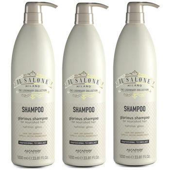 Pachet 3 x Sampon Par Foarte Degradat si Uscat - Alfaparf Milano Il Salone Glorious Shampoo 1000 ml