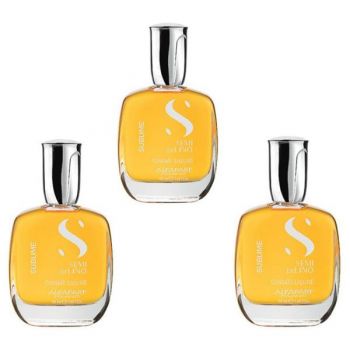 Pachet 3 x Ser de Stralucire cu Microcristale - Alfaparf Milano Semi Di Lino Sublime Cristalli Liquidi The Original, 50ml