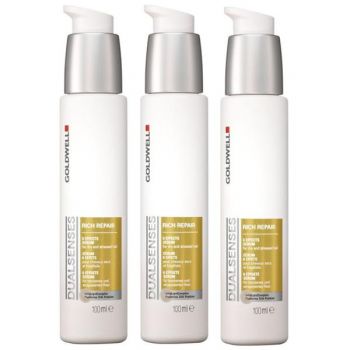 Pachet 3 x Ser Reparator - Goldwell DualSenses Rich Repair 6 Effects Serum 100 ml