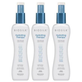 Pachet 3 x Spray Hidratant Leave In - Biosilk Farouk Hydrating Therapy Pure Moisture 207 ml