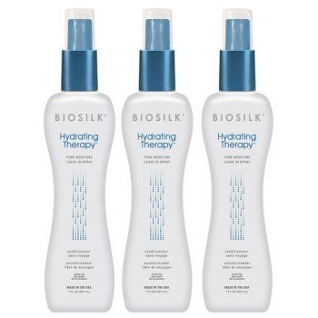 Pachet 3 x Spray Hidratant Leave In - Biosilk Farouk Hydrating Therapy Pure Moisture 207 ml