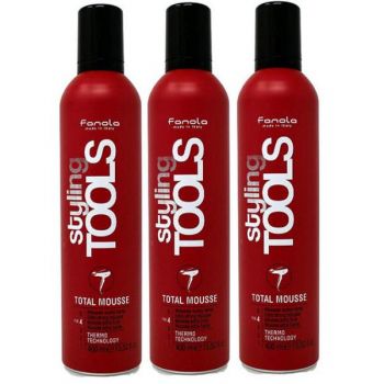 Pachet 3 x Spuma cu Fixare Extra Puternica - Fanola Styling Tools Total Mousse Extra Strong Mousse, 400ml