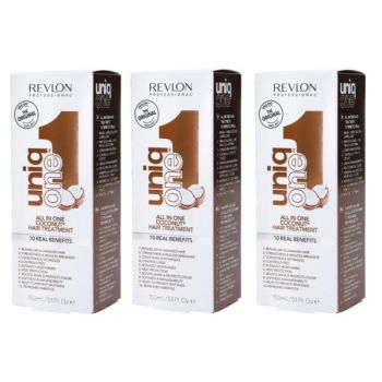 Pachet 3 x Tratament cu Nuca de Cocos - Revlon Professional Uniq One All In One Coconut Treatment 150 ml