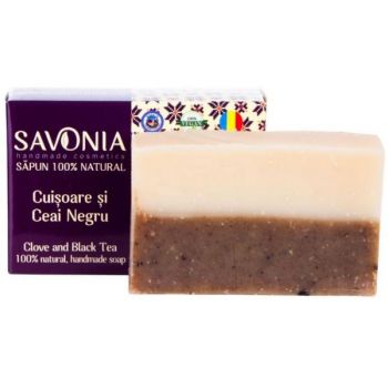 Sapun Natural cu Cuisoare si Ceai Negru Savonia, 90g ieftin