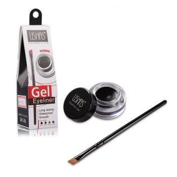 Gel Contur de Ochi cu Pensula Ultra-Rezistent Ushas Gel Eyeliner, Negru