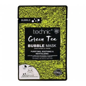 Masca Coreeana purificatoare cu Ceai Verde TECHNIC Green Tea Bubble Mask, 20 g