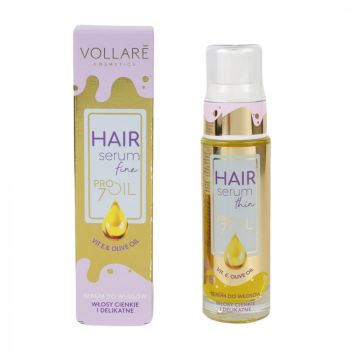 Serum pentru par Subtire, Fragil si Fara Volum cu Vitamina E, A D, VOLLARE Pro Extra Volume Oil, 30 ml