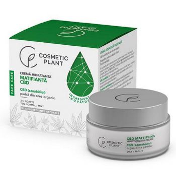 Crema Hidratanta Matifianta cu Canabidiol Cosmetic Plant, 50 ml la reducere