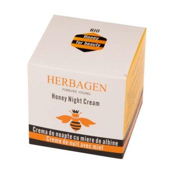 Crema de Noapte cu Miere de Albine Bio Herbagen, 50 g la reducere