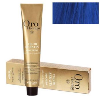 Vopsea Demi-permanenta Fanola Oro Therapy Color Keratin Oro Puro with Gold&Argan Oil Blue, 100ml