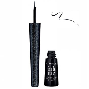 Tus de ochi cu sclipici Rimmel London Ink Me Eye Body Liner, 002 Glitter Black