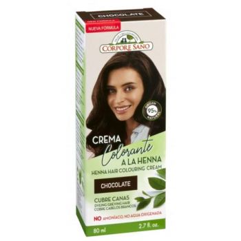 Vopsea Henna Crema Semipermanenta - Corpore Sano Henna Hair Colouring Cream, nuanta Ciocolatiu, 80 ml