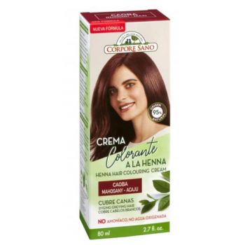 Vopsea Henna Crema Semipermanenta - Corpore Sano Henna Hair Colouring Cream, nuanta Mahon, 80 ml