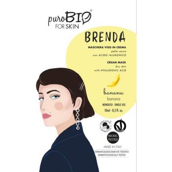 Masca Crema Tratament cu Banane pentru Ten Uscat Brenda PuroBio Cosmetics, 10ml la reducere