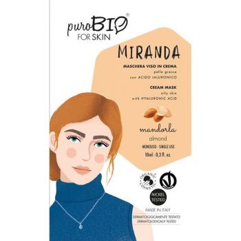 Masca Crema Tratament cu Migdale pentru Ten Gras Miranda PuroBio Cosmetics, 10ml
