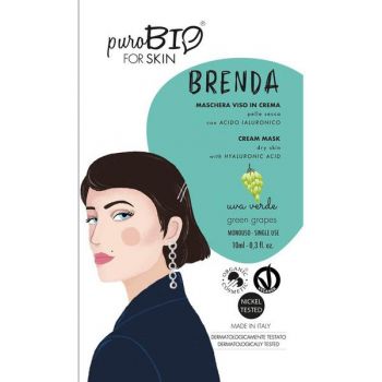 Masca Crema Tratament cu Struguri Verzi pentru Ten Uscat Brenda PuroBio Cosmetics, 10ml de firma originala