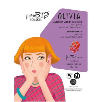 Masca Peel-Off cu Fructe Rosii pentru Ten Gras Olivia PuroBio Cosmetics, 13g ieftina